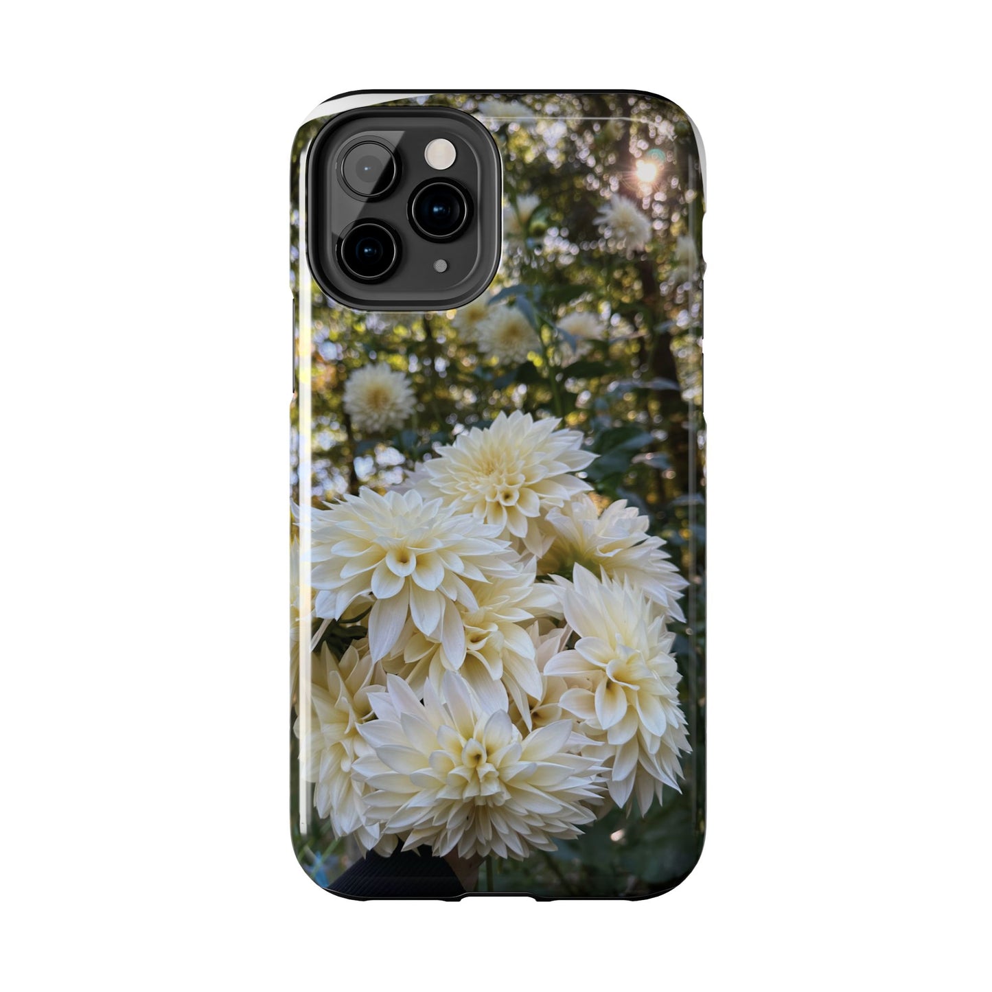 Floral Tough Phone Case - Durable Protection with Cafe au Lait Dahlia Design
