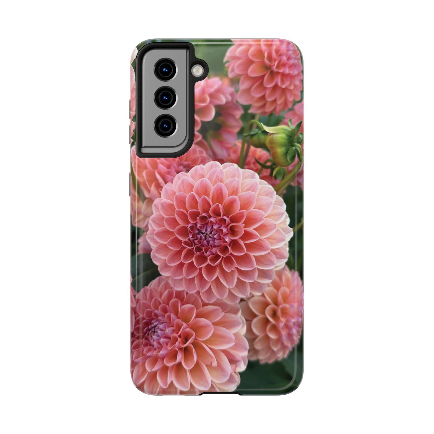 Floral Tough Phone Cases - Durable Protection with Pink Dahlia Design