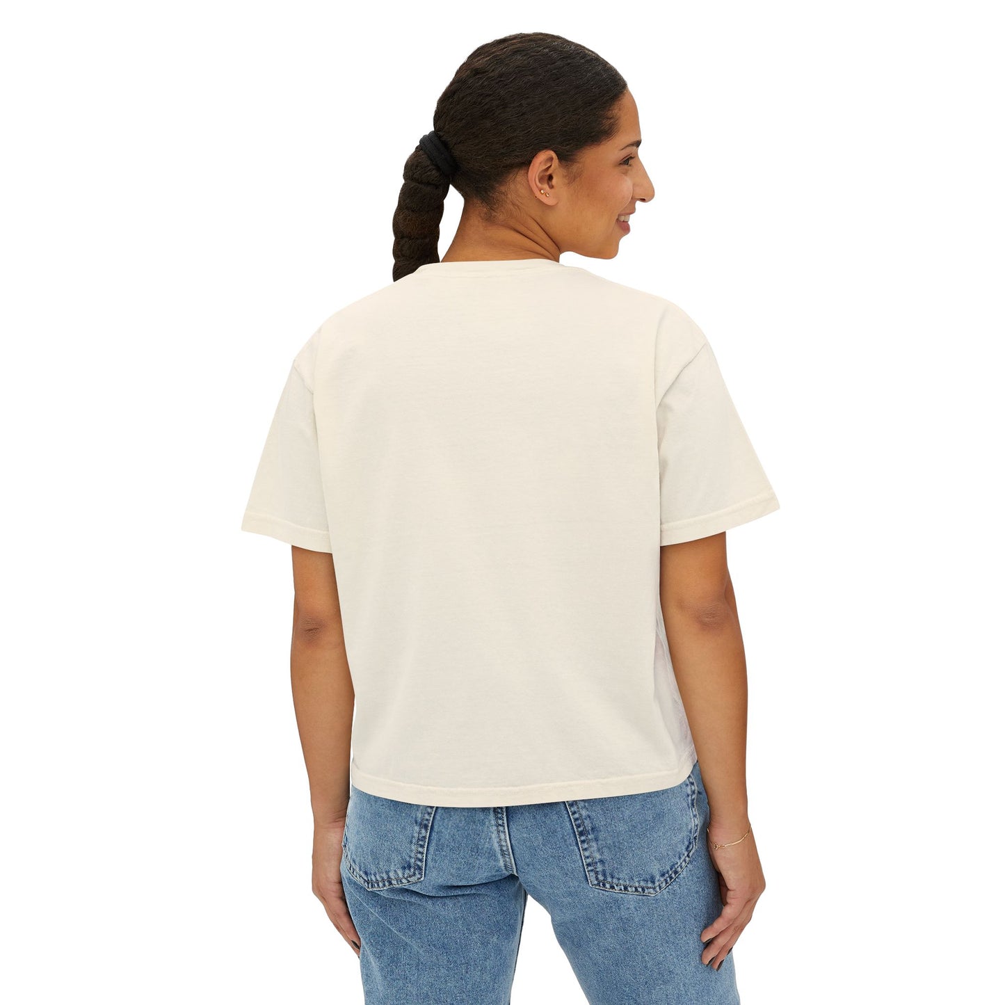 Floral Women's Boxy Tee - Wren's Stems Dahlia Tee
