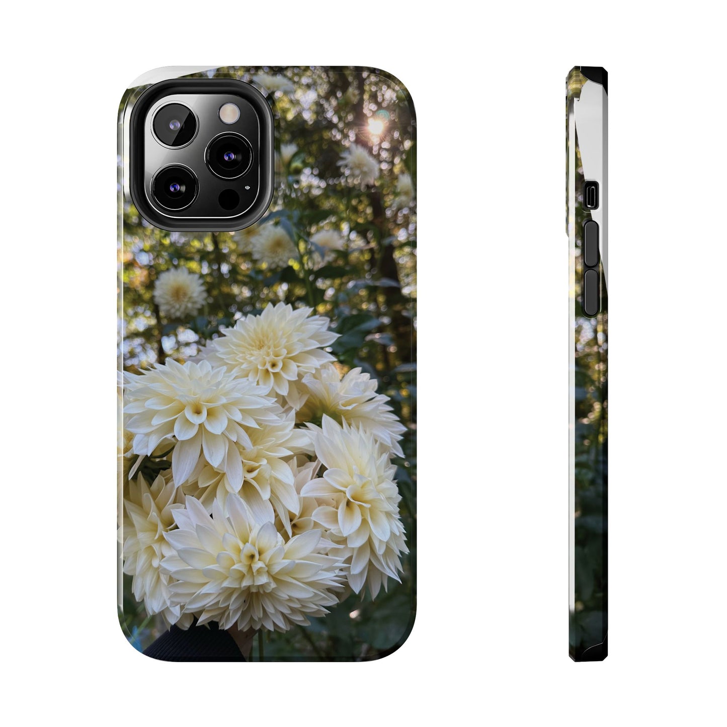 Floral Tough Phone Case - Durable Protection with Cafe au Lait Dahlia Design