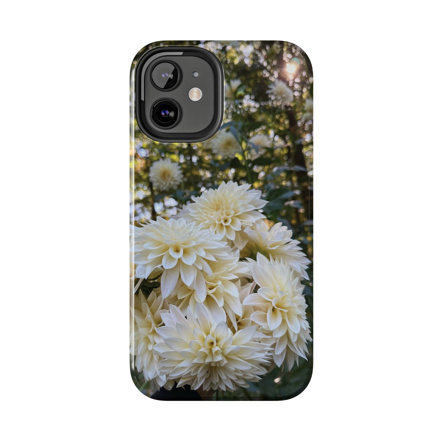 Floral Tough Phone Case - Durable Protection with Cafe au Lait Dahlia Design