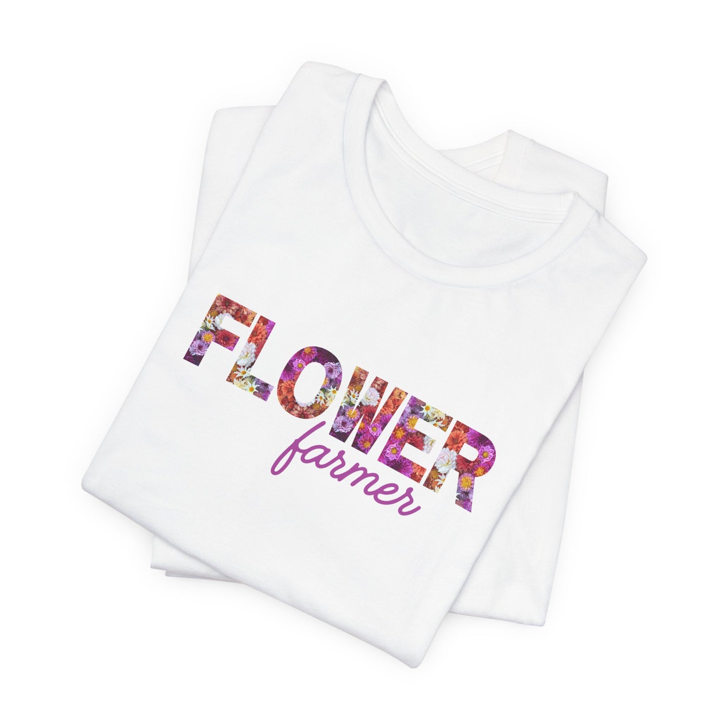 Dahlia Flower Farmer Unisex Tee, Floral Graphic Shirt, Gardening Gift, Spring Style T-Shirt, Nature Lover Apparel, Gifts for Gardeners