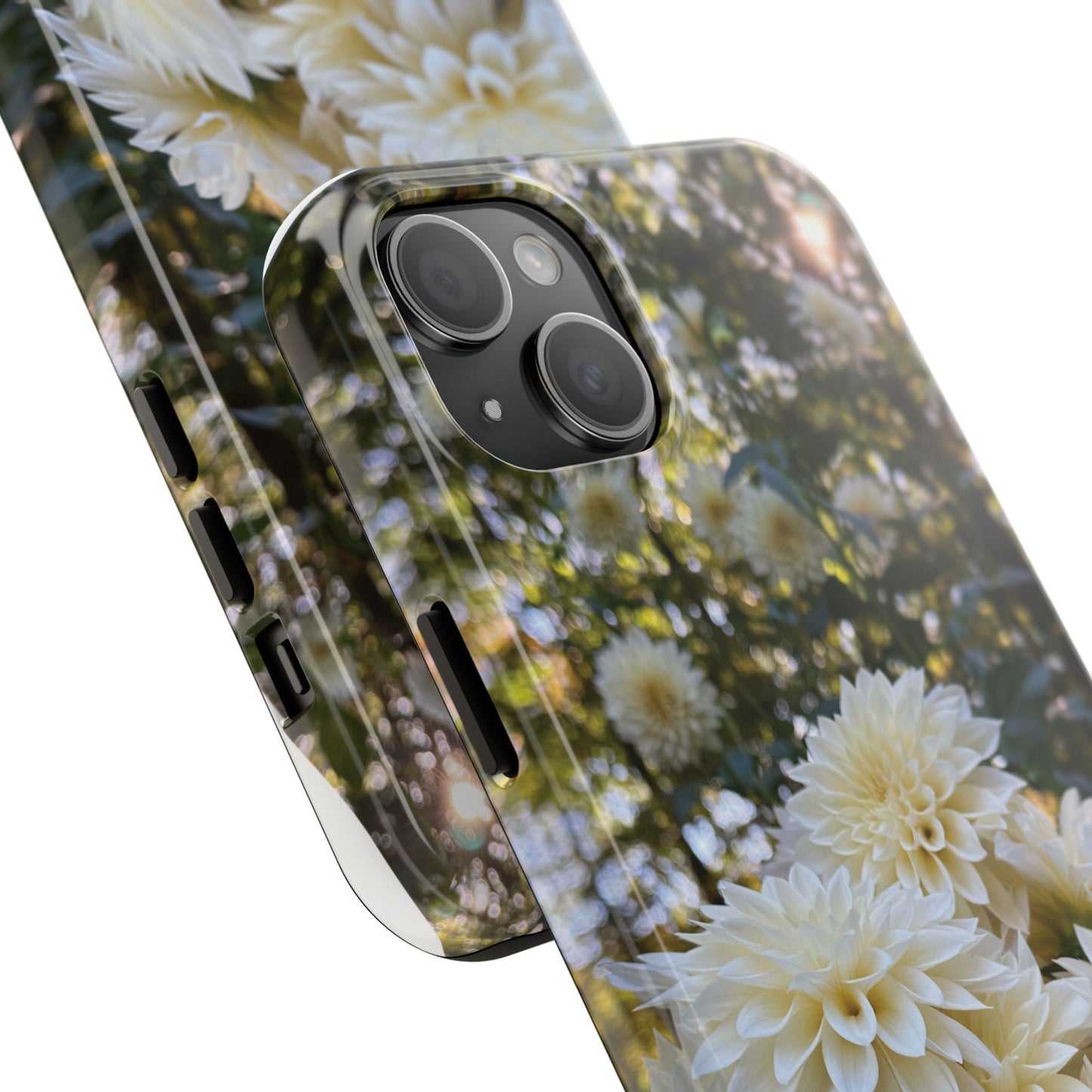Floral Tough Phone Case - Durable Protection with Cafe au Lait Dahlia Design