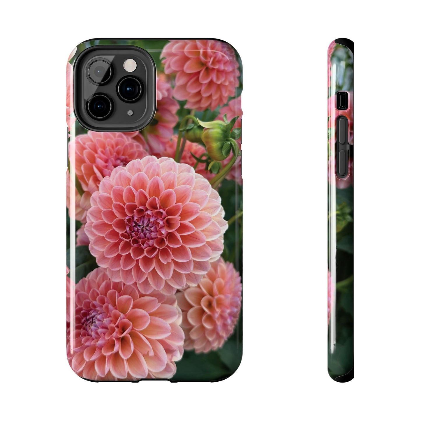 Floral Tough Phone Cases - Durable Protection with Pink Dahlia Design