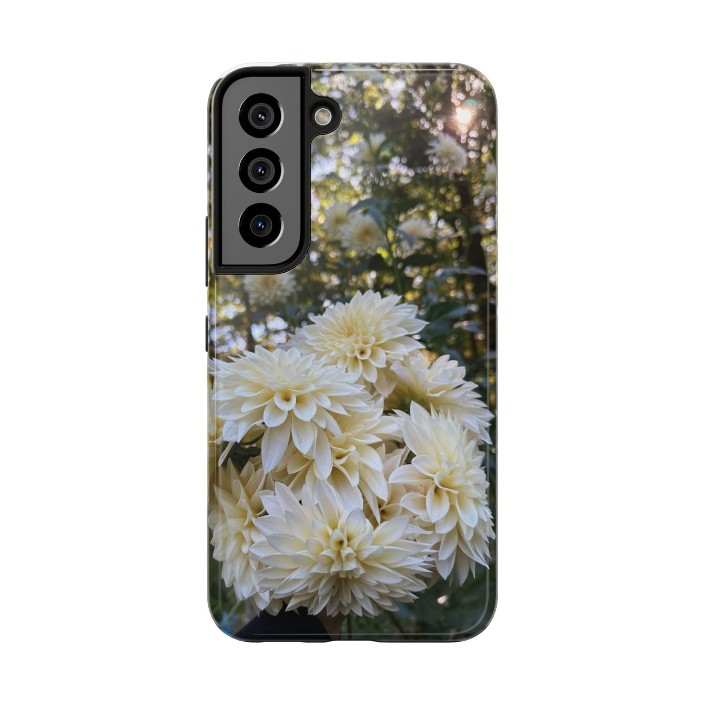 Floral Tough Phone Case - Durable Protection with Cafe au Lait Dahlia Design