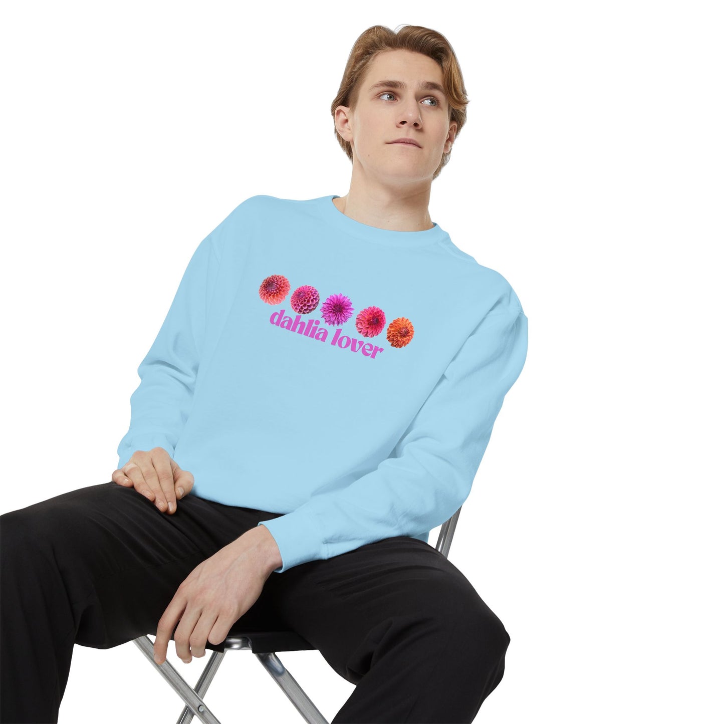 Dahlia Lover Sweatshirt - Cozy Unisex Garment-Dyed Crewneck, Perfect Gift