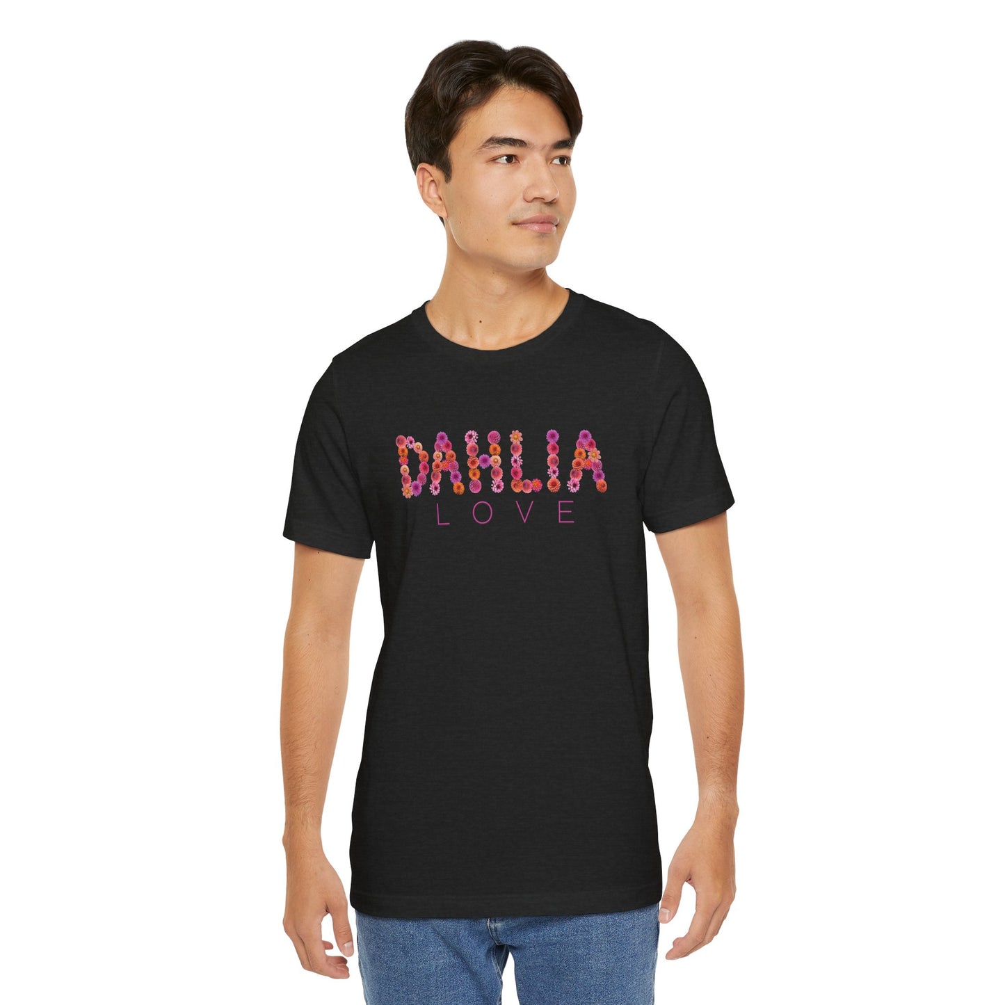 Dahlia Love Tee - Floral Graphic T-Shirt, Unisex Apparel, Casual Wear, Gift for Her, Spring Fashion