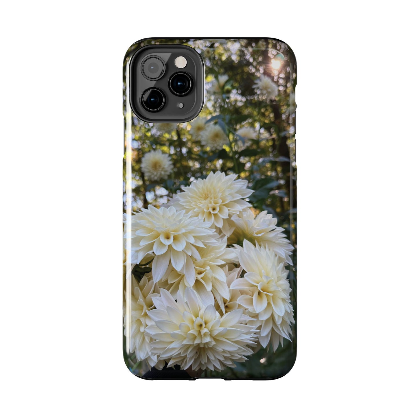 Floral Tough Phone Case - Durable Protection with Cafe au Lait Dahlia Design