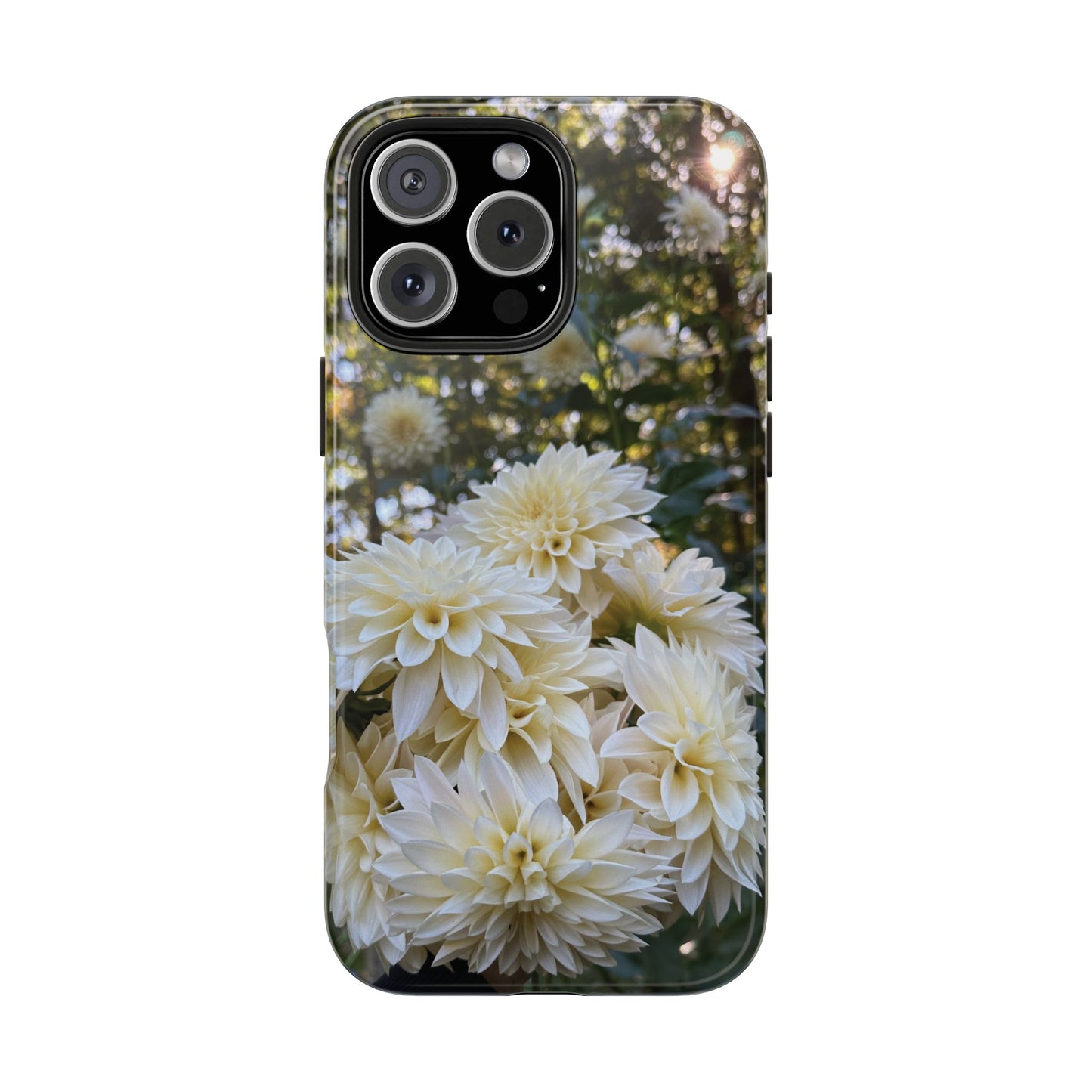 Floral Tough Phone Case - Durable Protection with Cafe au Lait Dahlia Design