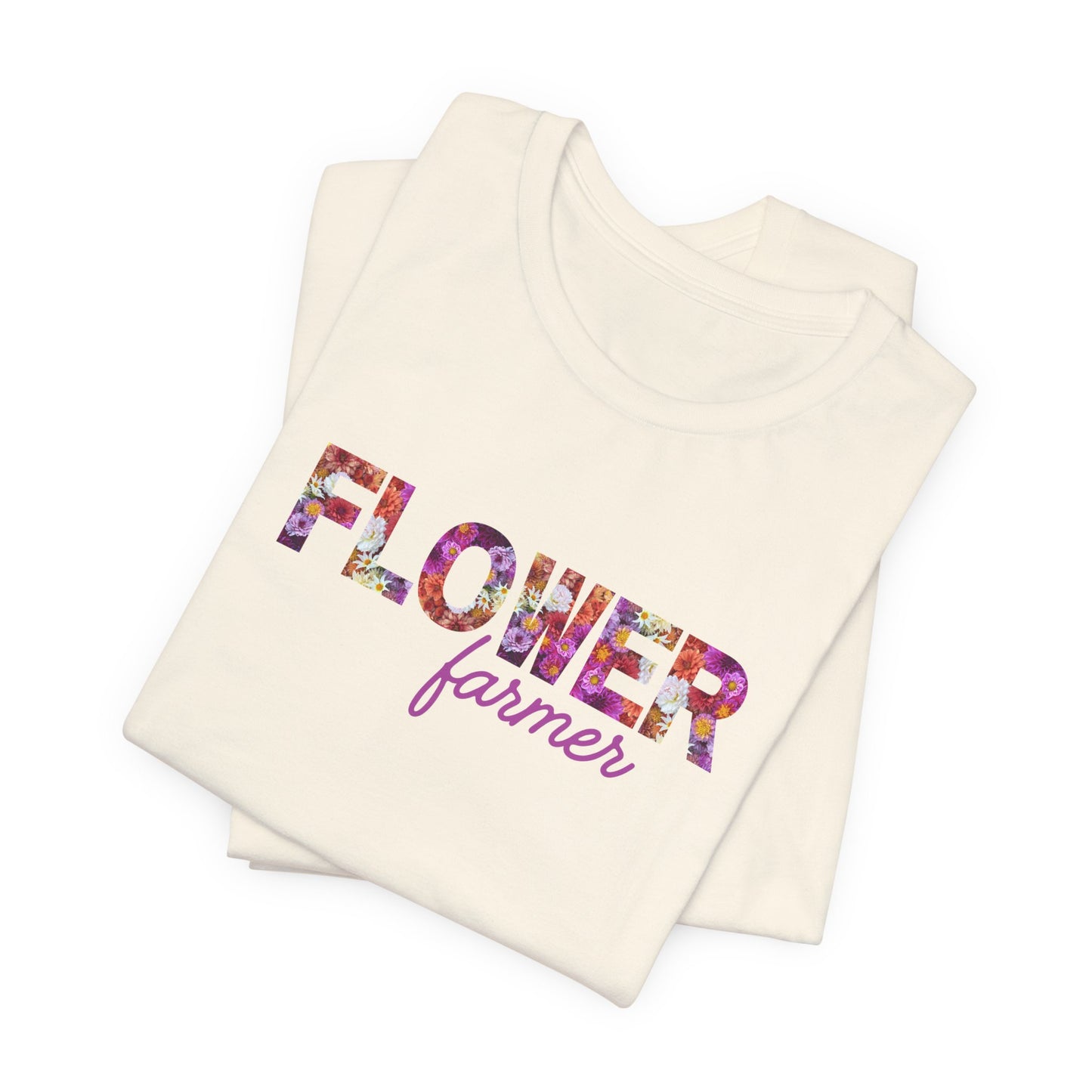 Dahlia Flower Farmer Unisex Tee, Floral Graphic Shirt, Gardening Gift, Spring Style T-Shirt, Nature Lover Apparel, Gifts for Gardeners