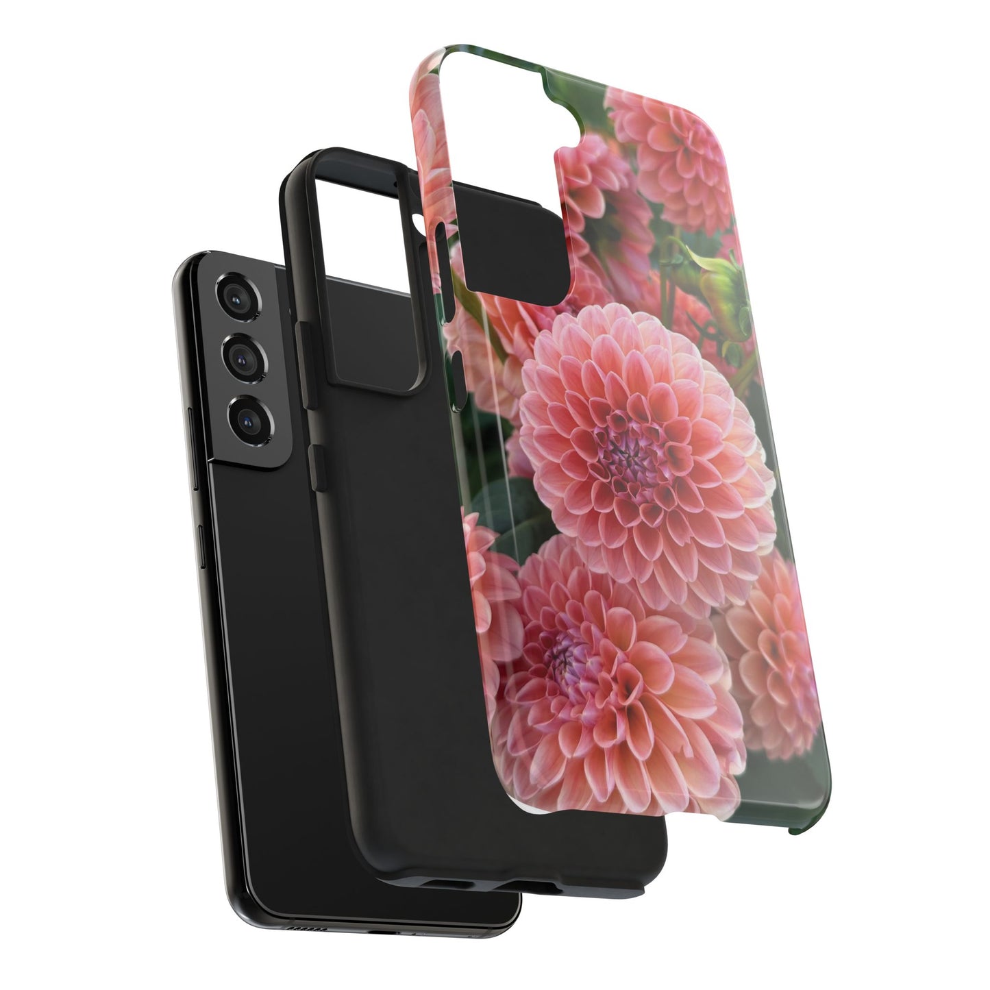 Floral Tough Phone Cases - Durable Protection with Pink Dahlia Design