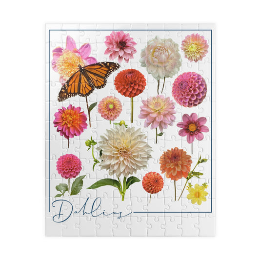 Dahlia Floral-themed Puzzle (110, 252, 520, 1014-piece) - Perfect for Relaxation and Family Bonding