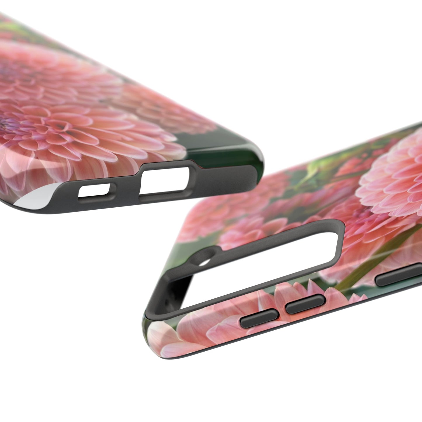Floral Tough Phone Cases - Durable Protection with Pink Dahlia Design