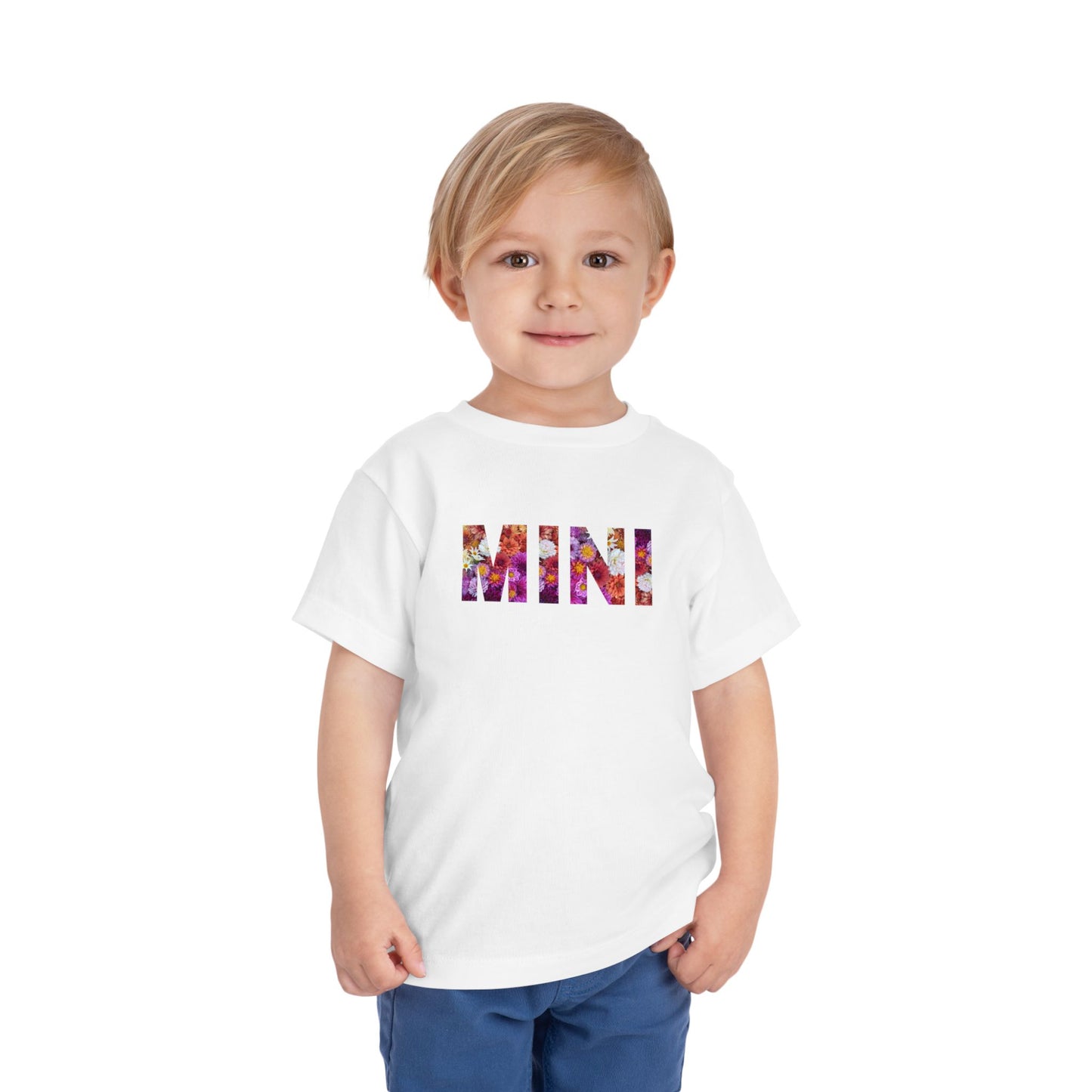 Floral Mini Toddler Tee, Cute Kids T-Shirt, Toddler Graphic Tee, Floral Short Sleeve Shirt, Spring Summer Kids Clothes