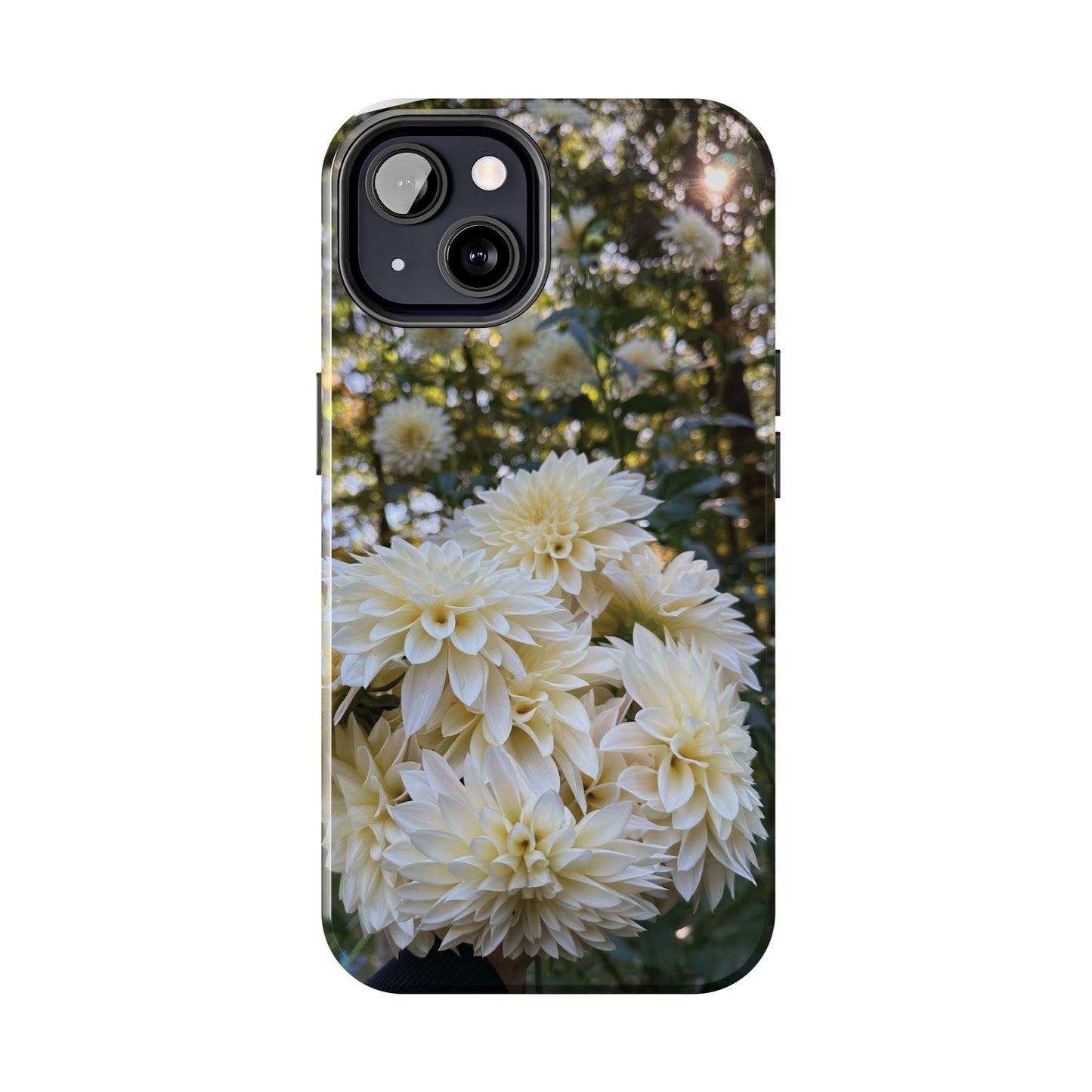 Floral Tough Phone Case - Durable Protection with Cafe au Lait Dahlia Design