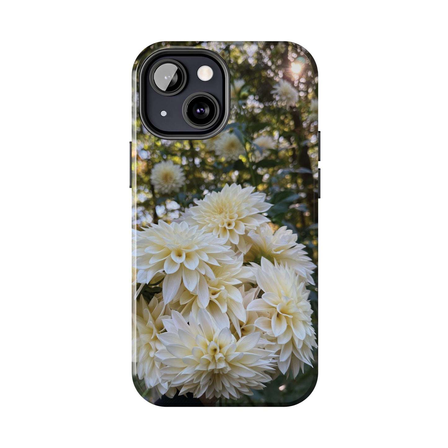 Floral Tough Phone Case - Durable Protection with Cafe au Lait Dahlia Design