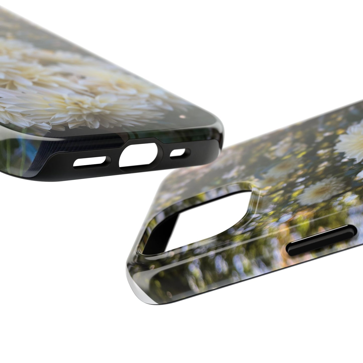 Floral Tough Phone Case - Durable Protection with Cafe au Lait Dahlia Design