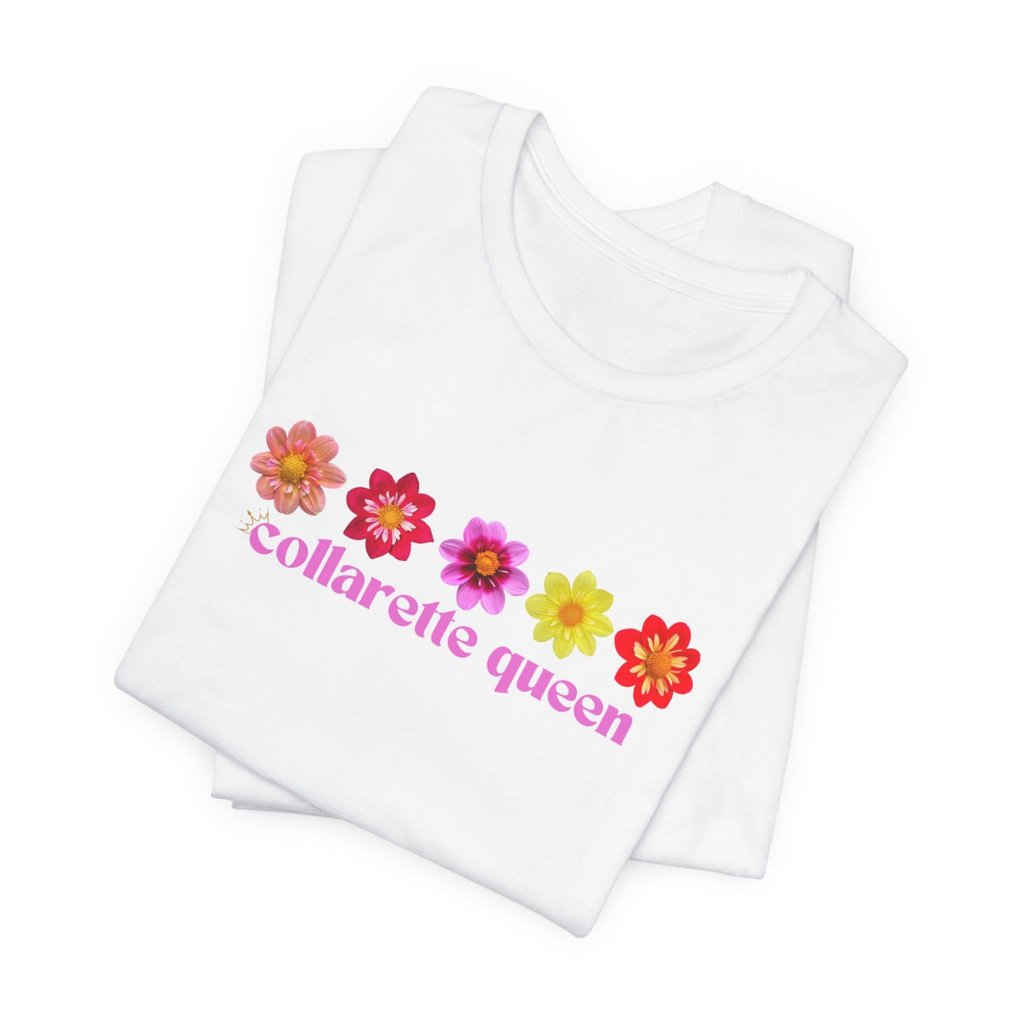 Floral Dahlia Collarette Queen Tee, Vibrant Unisex T-Shirt for Spring, Summer Outfits, Gifts for Plant Lovers, Casual Wear, Everyday Style