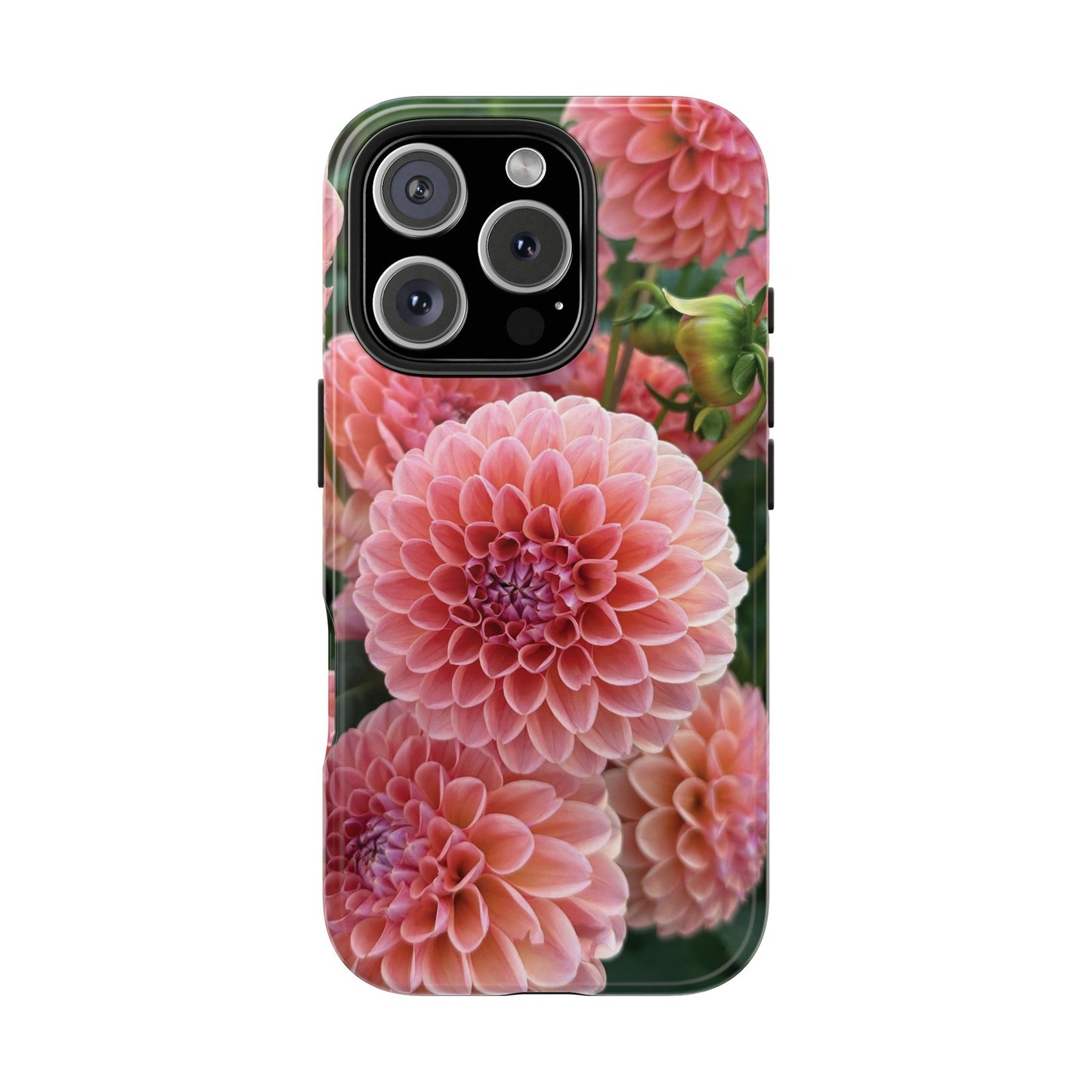 Floral Tough Phone Cases - Durable Protection with Pink Dahlia Design