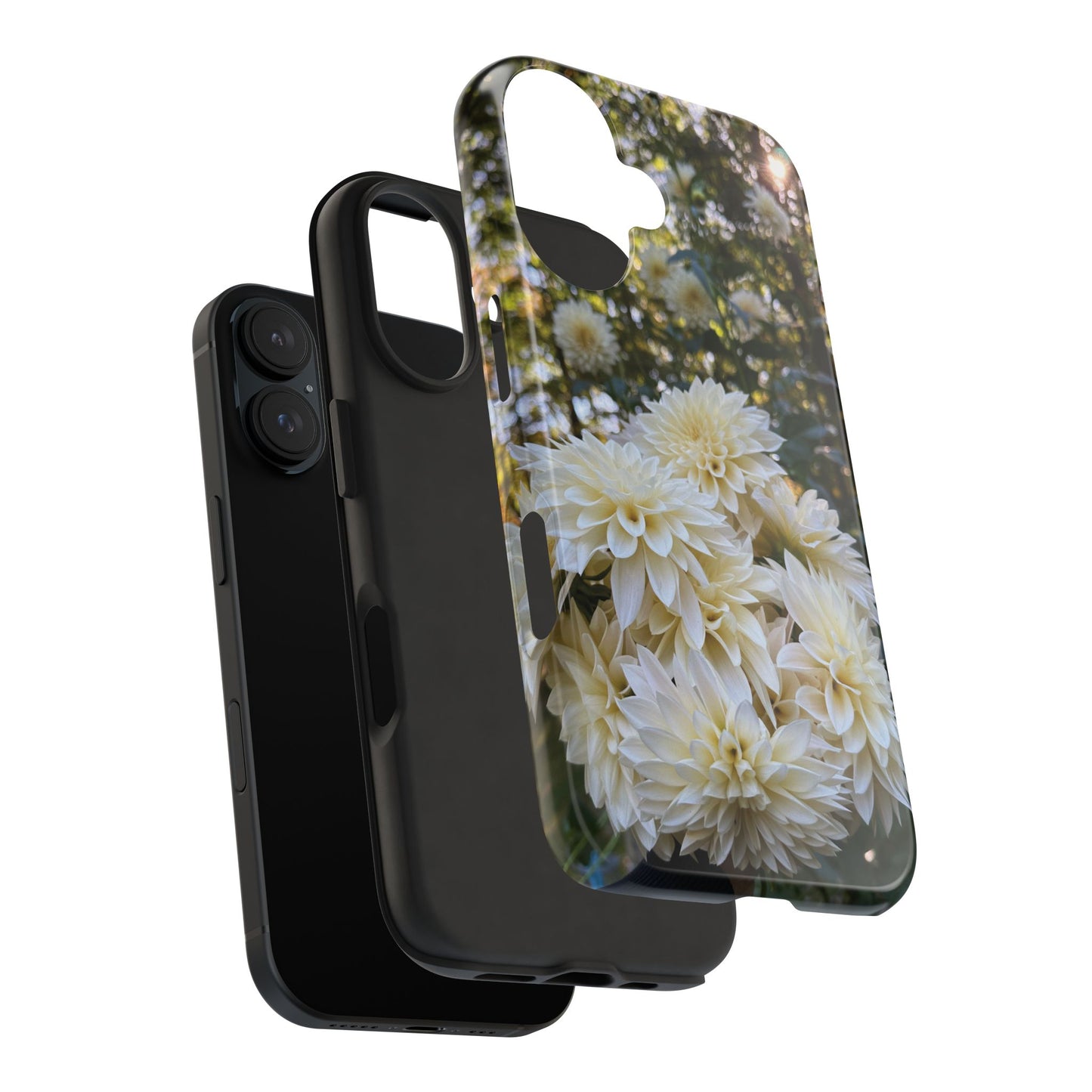 Floral Tough Phone Case - Durable Protection with Cafe au Lait Dahlia Design