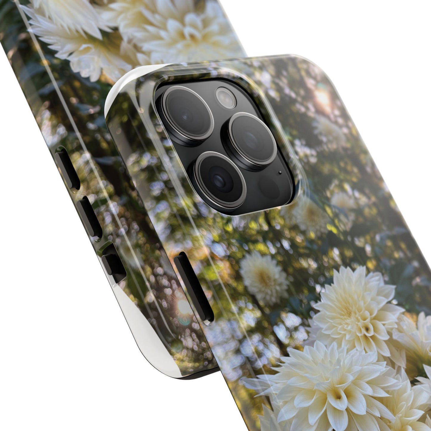 Floral Tough Phone Case - Durable Protection with Cafe au Lait Dahlia Design