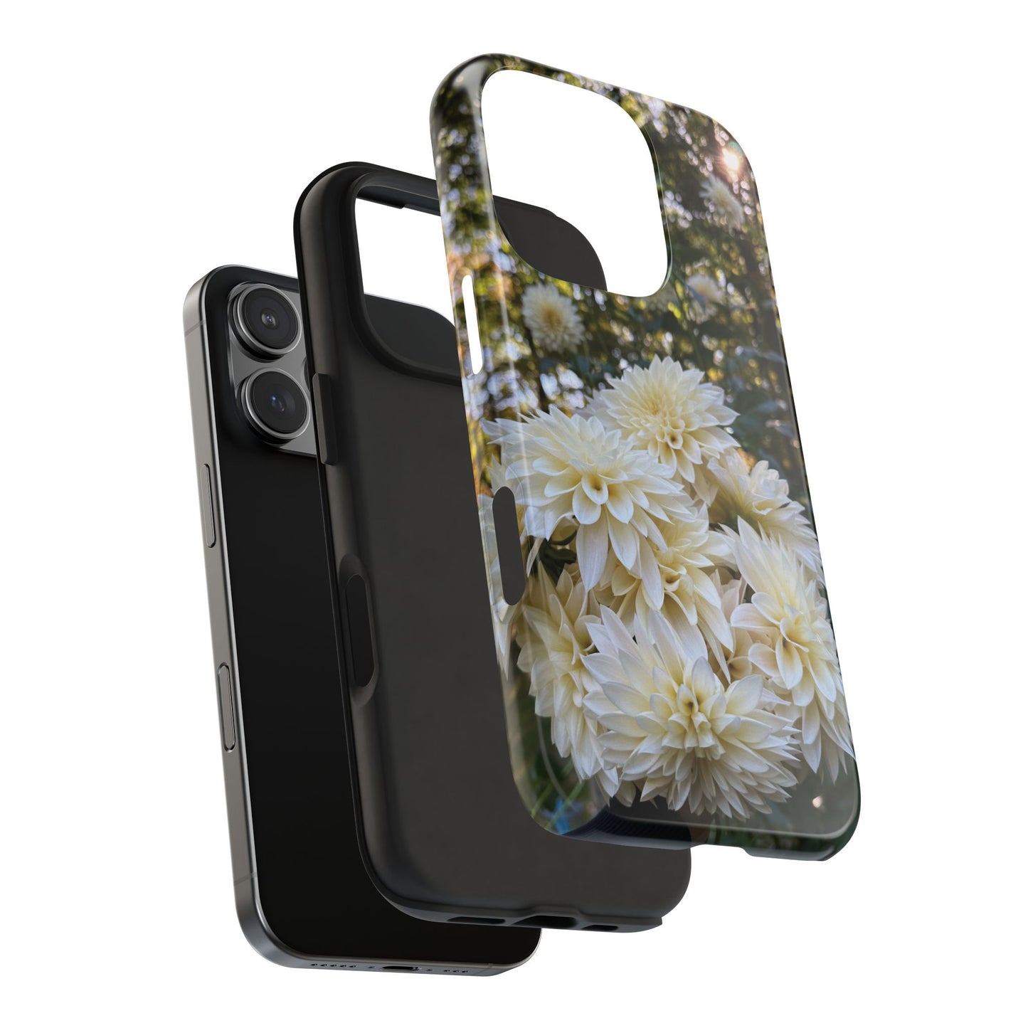 Floral Tough Phone Case - Durable Protection with Cafe au Lait Dahlia Design