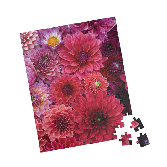 Dahlia Garden Flatlay Jigsaw Puzzle