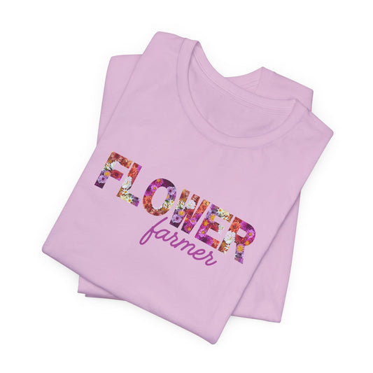 Dahlia Flower Farmer Unisex Tee, Floral Graphic Shirt, Gardening Gift, Spring Style T-Shirt, Nature Lover Apparel, Gifts for Gardeners