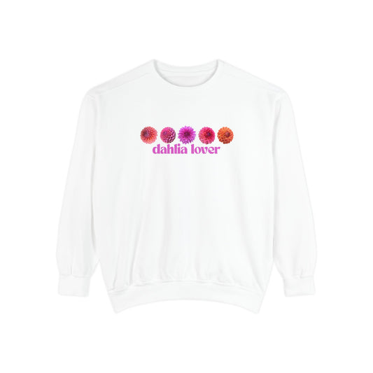 Dahlia Lover Sweatshirt - Cozy Unisex Garment-Dyed Crewneck, Perfect Gift