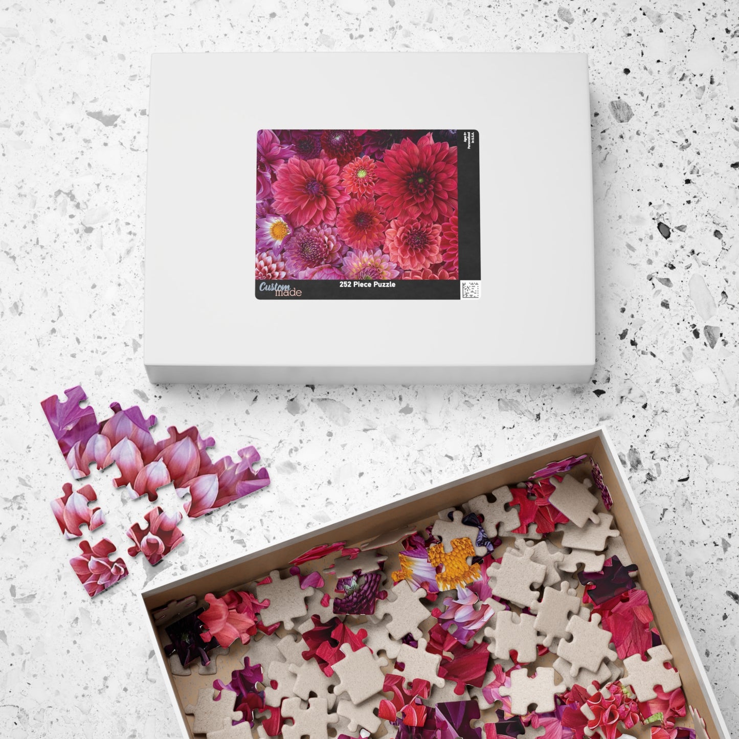 Dahlia Garden Flatlay Jigsaw Puzzle
